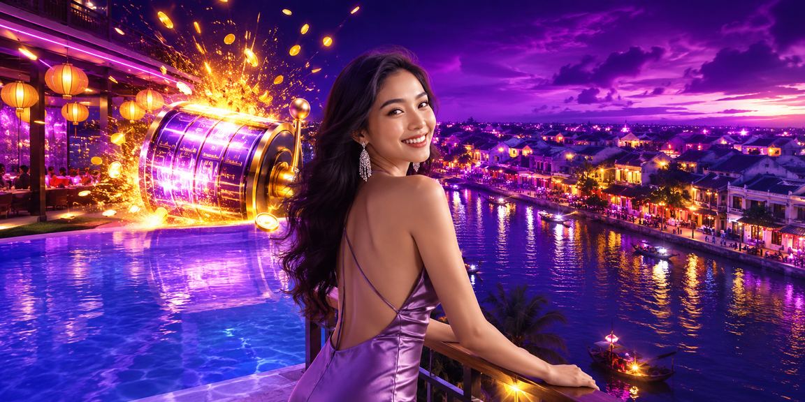Khách du lịch tại Hội An thử chơi slot game trực tuyến bên ly cà phê phố cổ