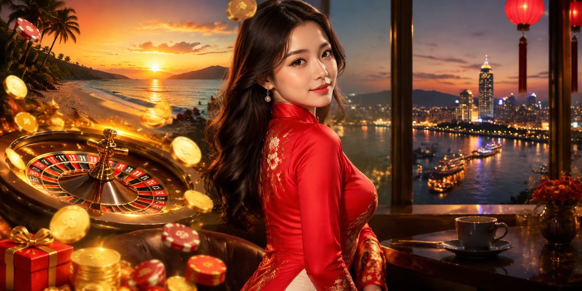 Người chơi Sài Gòn trong trang phục áo dài tham gia roulette live tại sòng bài trực tuyến cao cấp